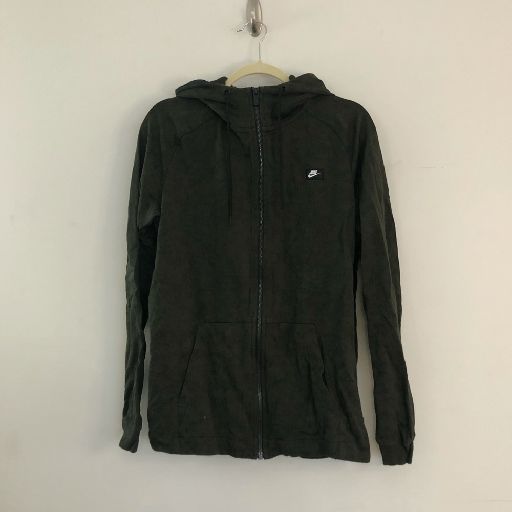 Nike Zip-up Hoodie in Dark Green (Medium)